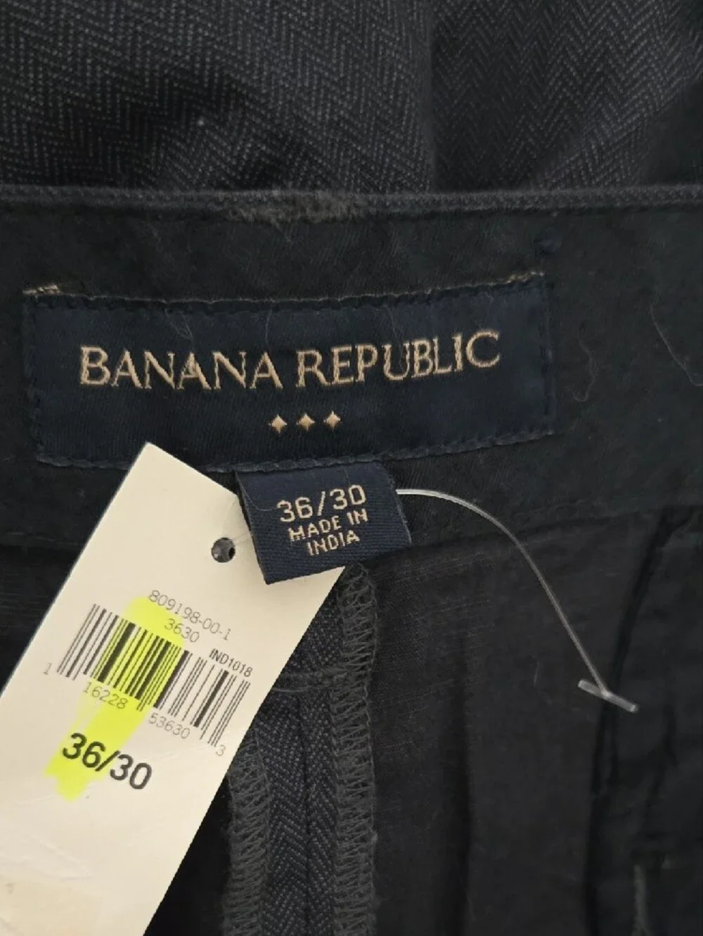NWT Mens Banana Republic Navy Blue Chinos Linen Cotton Blend Size 36x30
